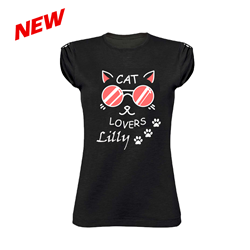 T-Shirt Nera Donna Cotone Fiammato